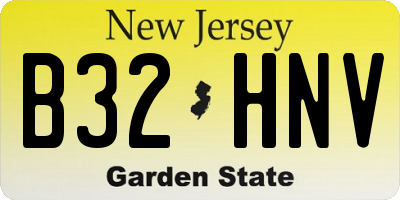 NJ license plate B32HNV