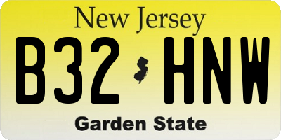 NJ license plate B32HNW
