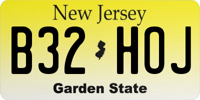 NJ license plate B32HOJ