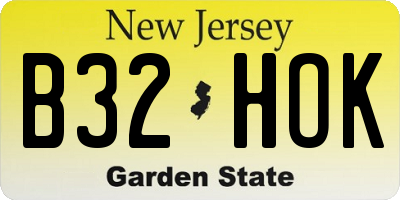 NJ license plate B32HOK