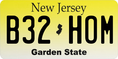 NJ license plate B32HOM