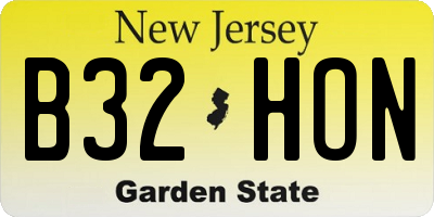 NJ license plate B32HON