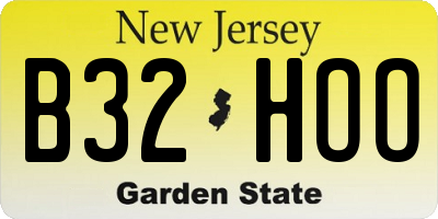 NJ license plate B32HOO
