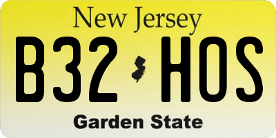 NJ license plate B32HOS