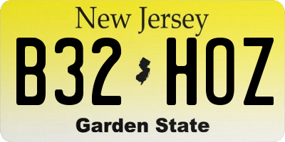 NJ license plate B32HOZ