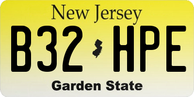 NJ license plate B32HPE