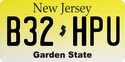 NJ license plate B32HPU