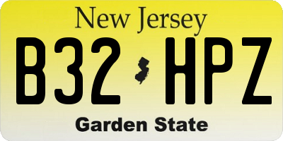 NJ license plate B32HPZ