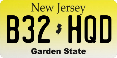NJ license plate B32HQD