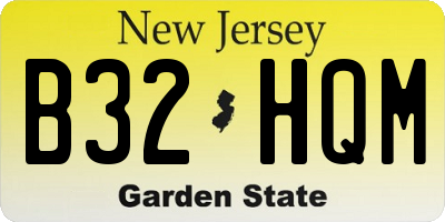 NJ license plate B32HQM