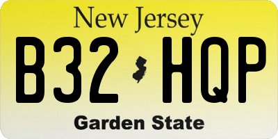 NJ license plate B32HQP