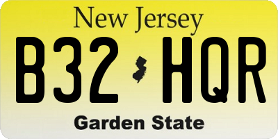 NJ license plate B32HQR