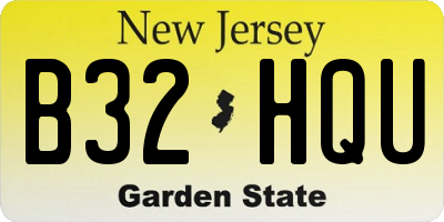 NJ license plate B32HQU