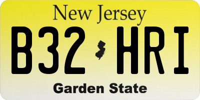 NJ license plate B32HRI