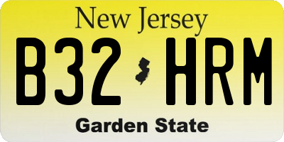 NJ license plate B32HRM