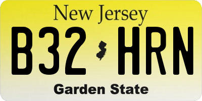 NJ license plate B32HRN