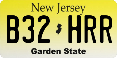 NJ license plate B32HRR
