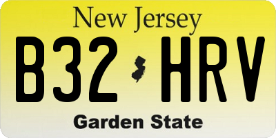 NJ license plate B32HRV