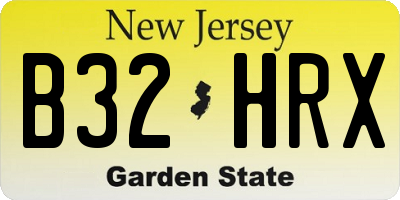NJ license plate B32HRX