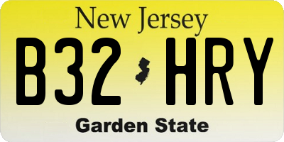 NJ license plate B32HRY