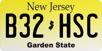 NJ license plate B32HSC