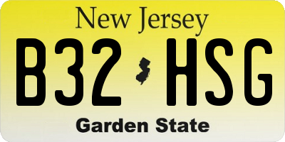 NJ license plate B32HSG