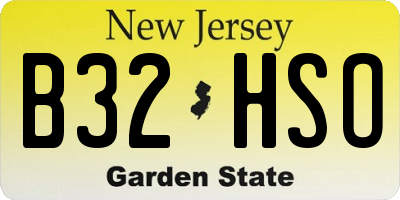 NJ license plate B32HSO