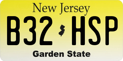 NJ license plate B32HSP