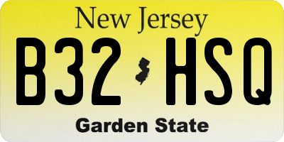 NJ license plate B32HSQ