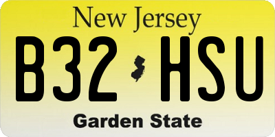 NJ license plate B32HSU