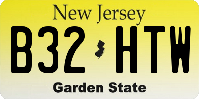 NJ license plate B32HTW