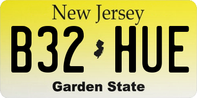 NJ license plate B32HUE