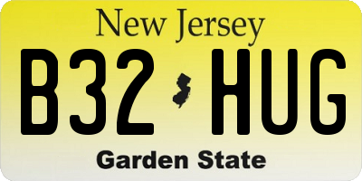 NJ license plate B32HUG