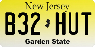 NJ license plate B32HUT