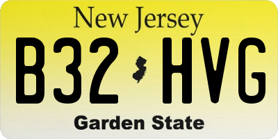 NJ license plate B32HVG