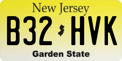 NJ license plate B32HVK