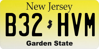 NJ license plate B32HVM