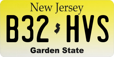 NJ license plate B32HVS