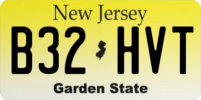 NJ license plate B32HVT