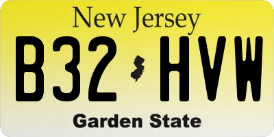 NJ license plate B32HVW