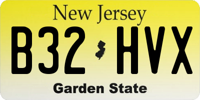 NJ license plate B32HVX