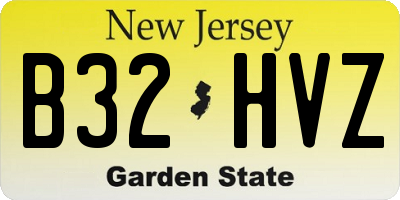 NJ license plate B32HVZ