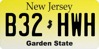NJ license plate B32HWH