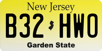 NJ license plate B32HWO