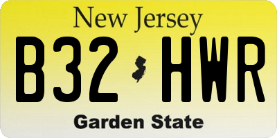 NJ license plate B32HWR