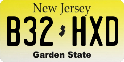NJ license plate B32HXD