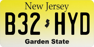 NJ license plate B32HYD