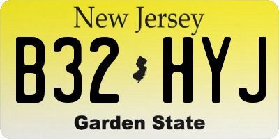 NJ license plate B32HYJ