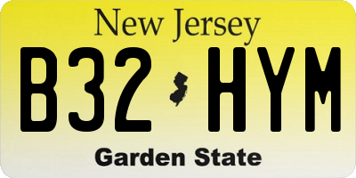 NJ license plate B32HYM