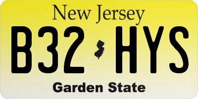 NJ license plate B32HYS